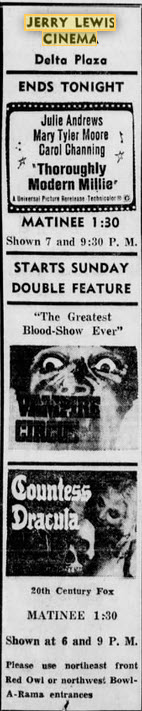 Plaza Theatre - 13 Jan 1973 Ad (newer photo)